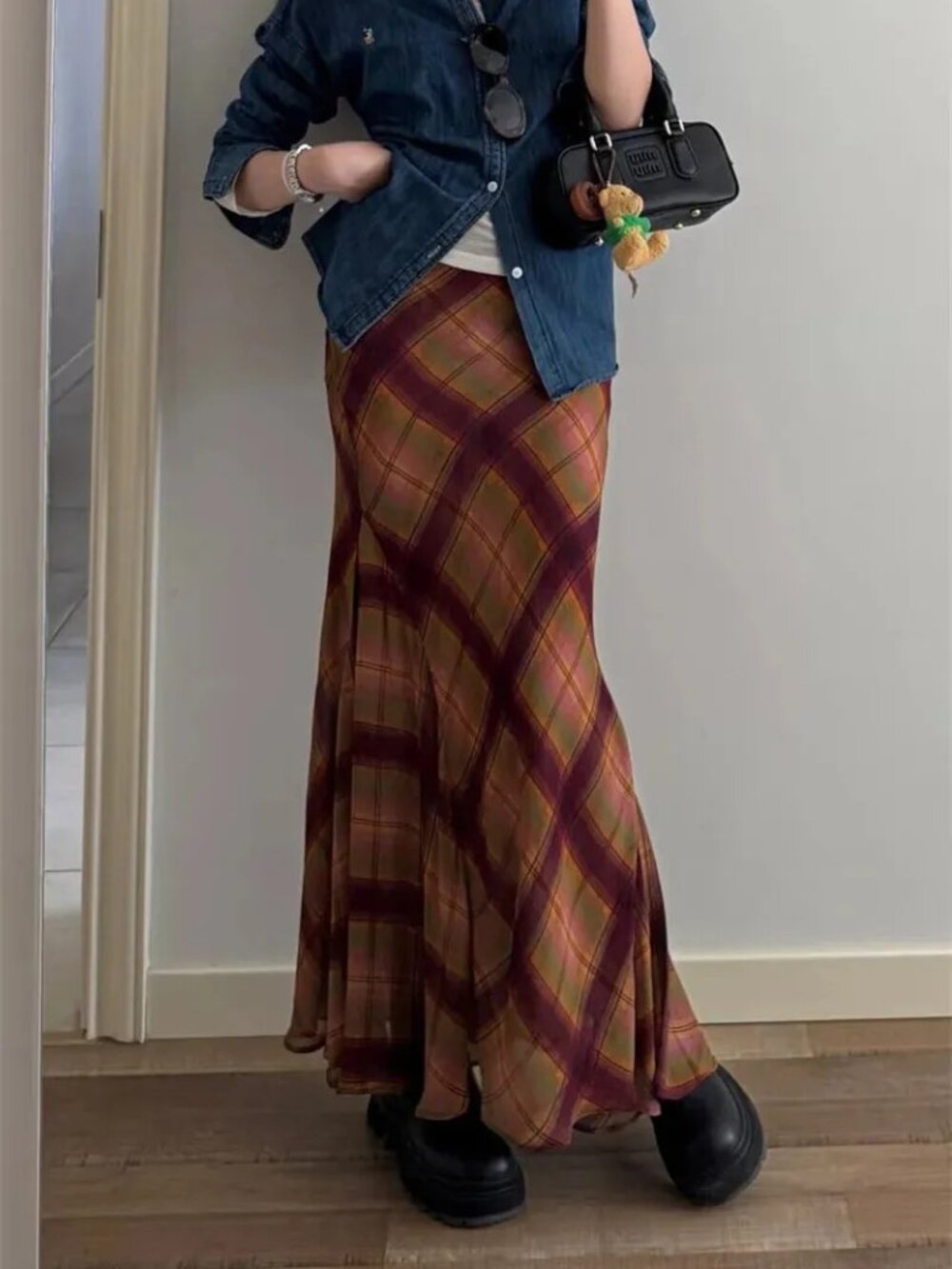 Zara plaid skirt